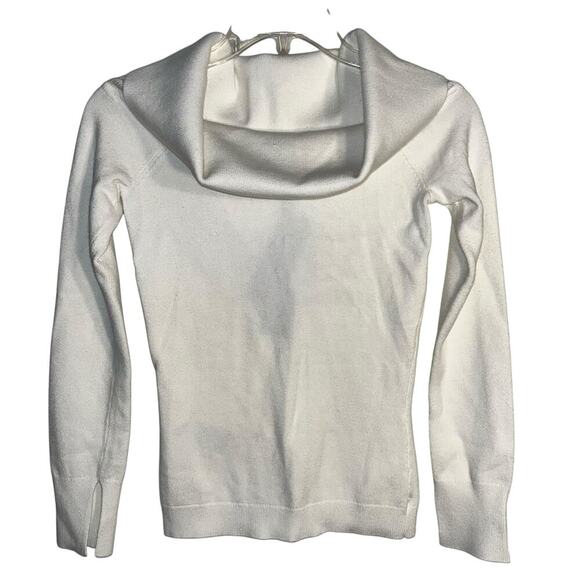 BCBGMAXAZRIA Astria Off Shoulder Sweater Gardenia White Size Small NWT - Picture 2 of 5